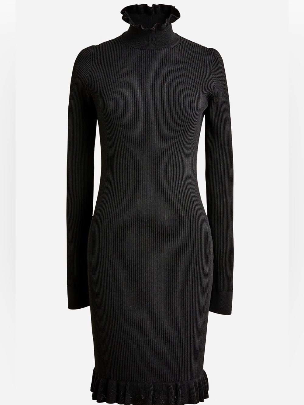 Supersculpt ruffleneck mini sweater-dress
